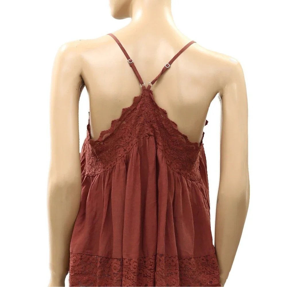 Intimately Free People Fiona Cami Blouse Top Tank Sleeveless Lace Slip XS 288963